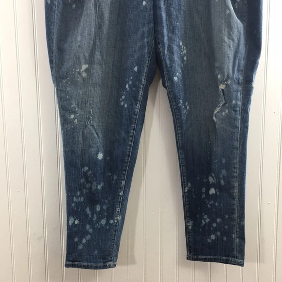 Lane Bryant Boyfriend Jeans Womens 22 Medium Bleach Splatter Cotton Distressed‎ - Picture 3 of 13
